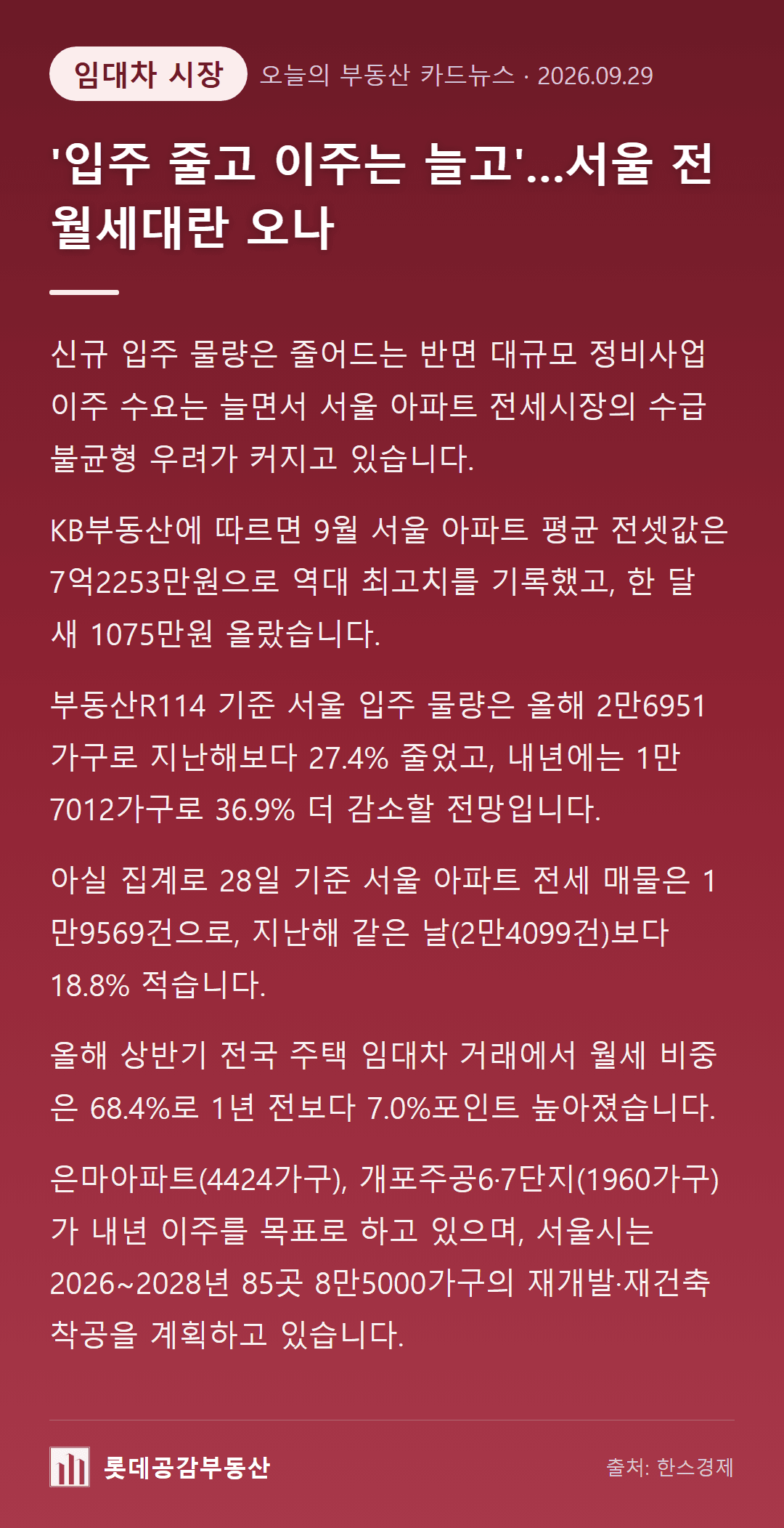 '입주 줄고 이주는 늘고'…서울 전월세대란 오나